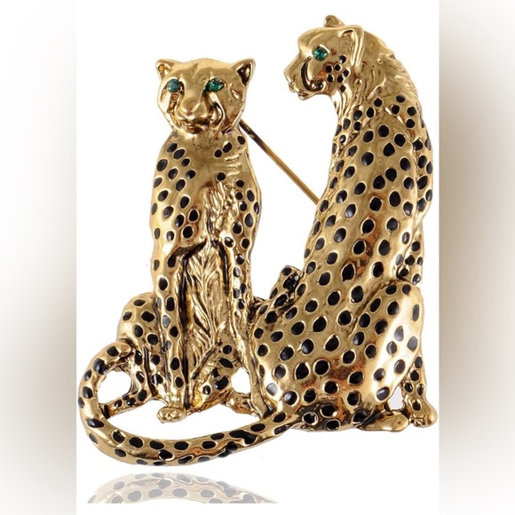 Jewelry - Double Leopard Panther Brooch